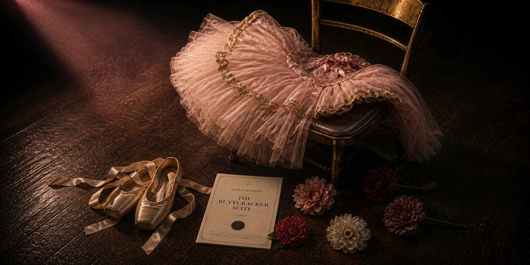 A blush-pink tutu, ballet slippers, plastic flowers, and a world-premiere variety-show program.